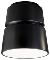 Radiance Outdoor Cone Ceramic Flush-Mount, Carbon Matte Black, Dedicated Led