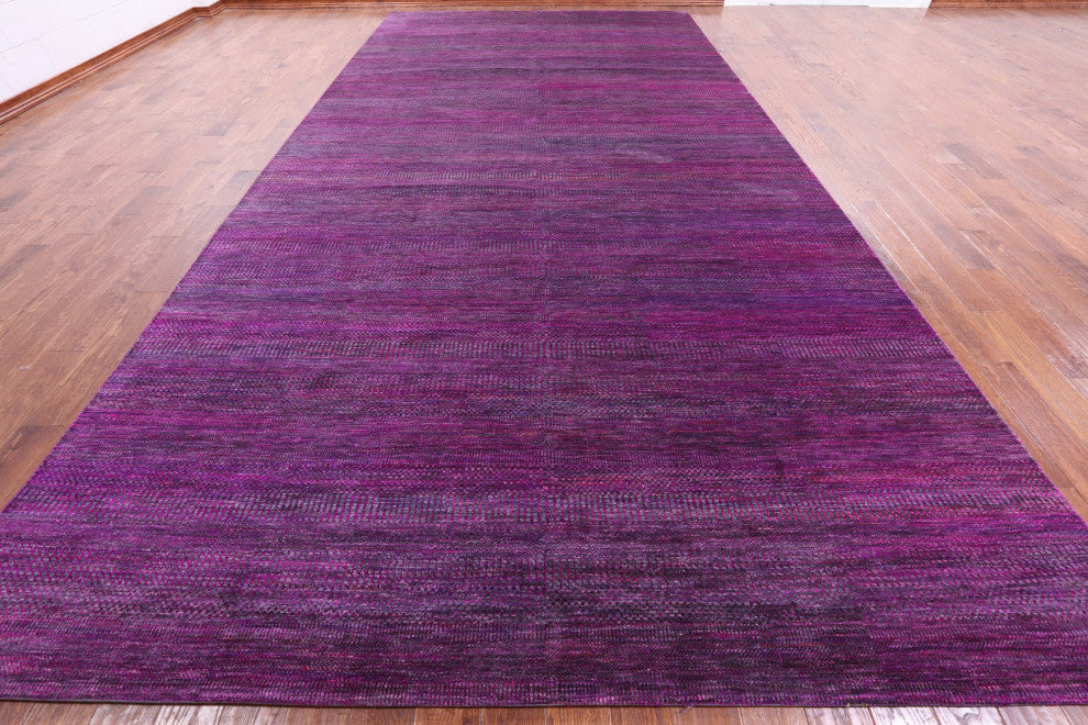 8' 11" X 18' 3" Super Savannah Gabbeh Handmade Wool and Silk Rug Q6868