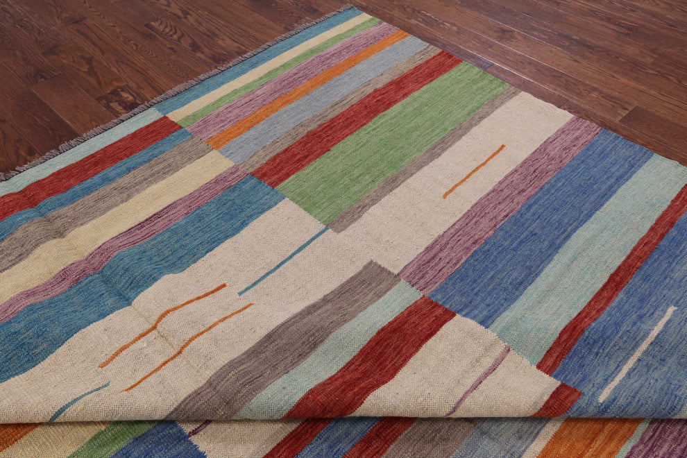 Kilim Flat Weave Wool On Wool Reversible Rug 9' 5" X 12' 0" - Q12593