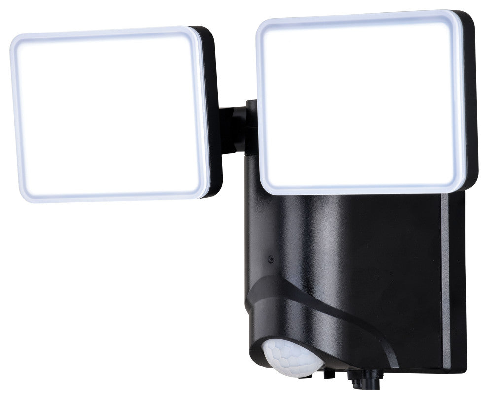 Sodo 2 Light LED Outdoor Plug" Motion Sensor Wall Light Black