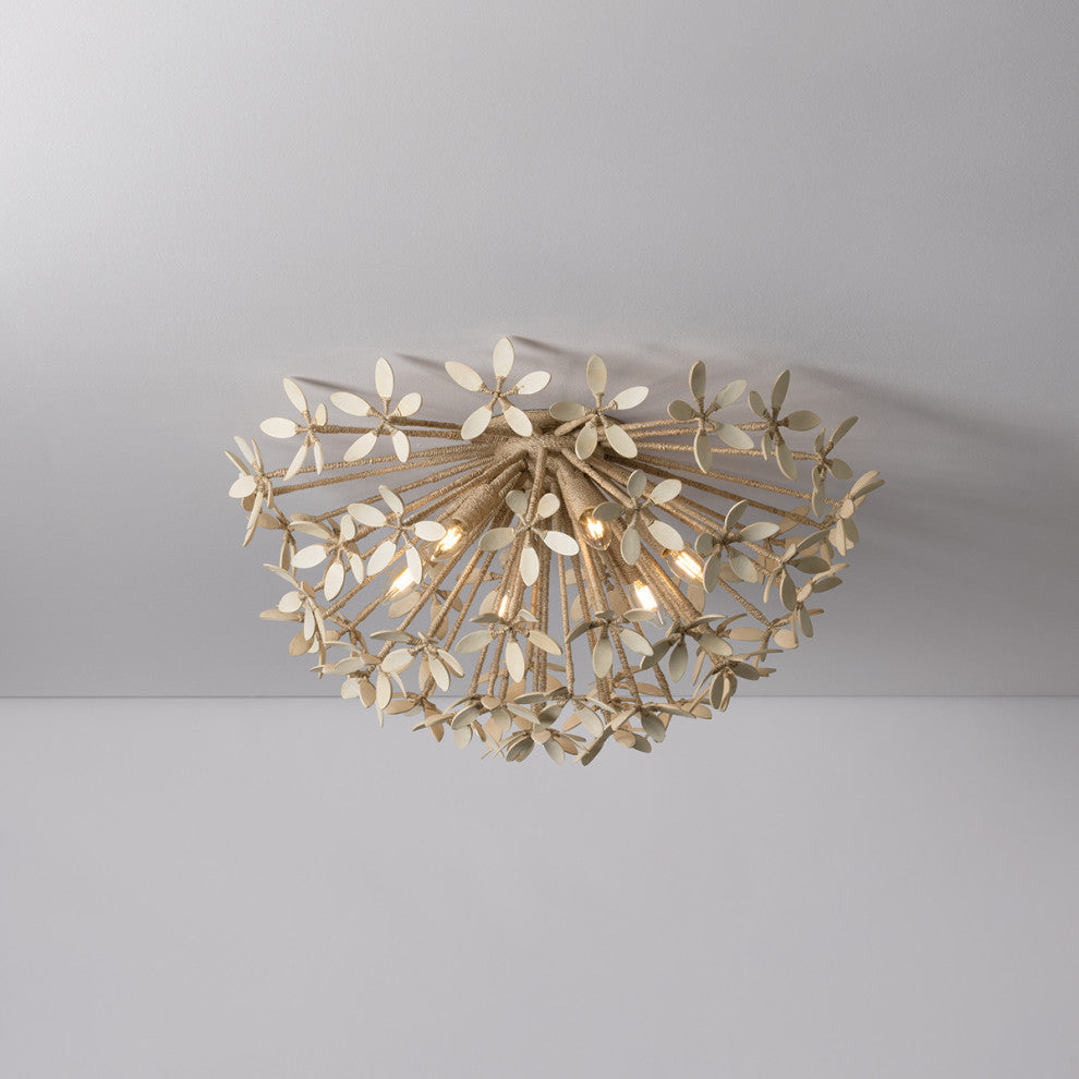 Corbett Lighting Corfu Semi Flush, Ivory Coco, 30"Dx15.25"H