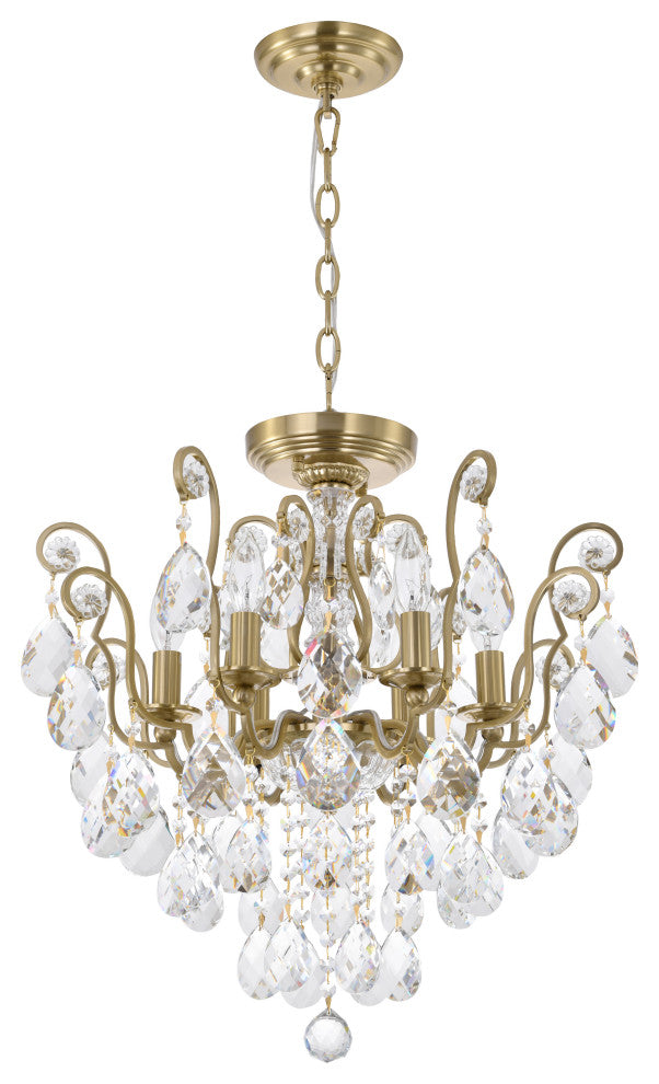 Bethel International BET61 6 Light Chandelier, Antique Brass