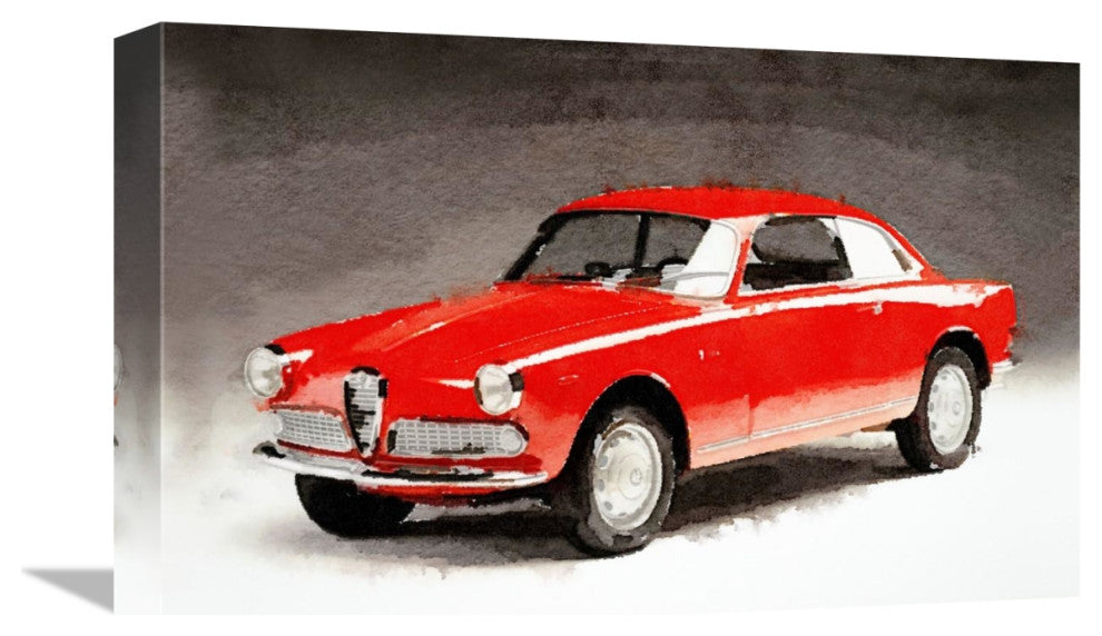 "1958 Alfa Romeo Giulietta Sprint Watercolor" Fine Art Print