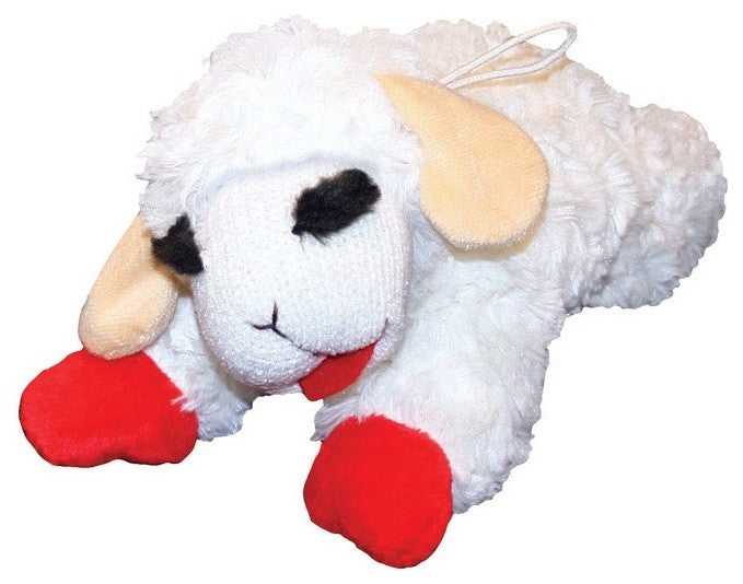 MultiPet 48376 Lamb Chop Plush Dog Toy, 10", White