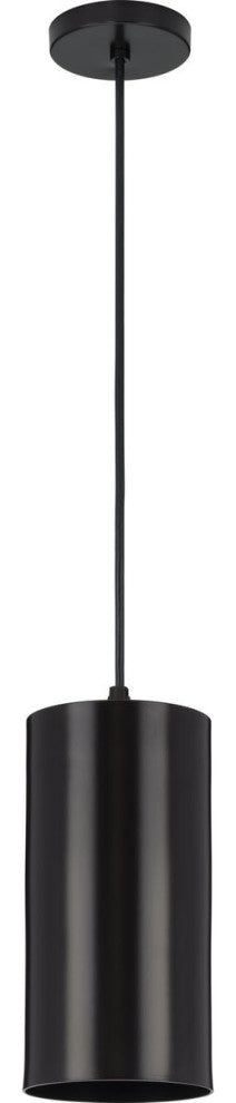 Cylinder 6" 1-Light LED Modern Outdoor Pendant Hanging Light, Antique Bronze