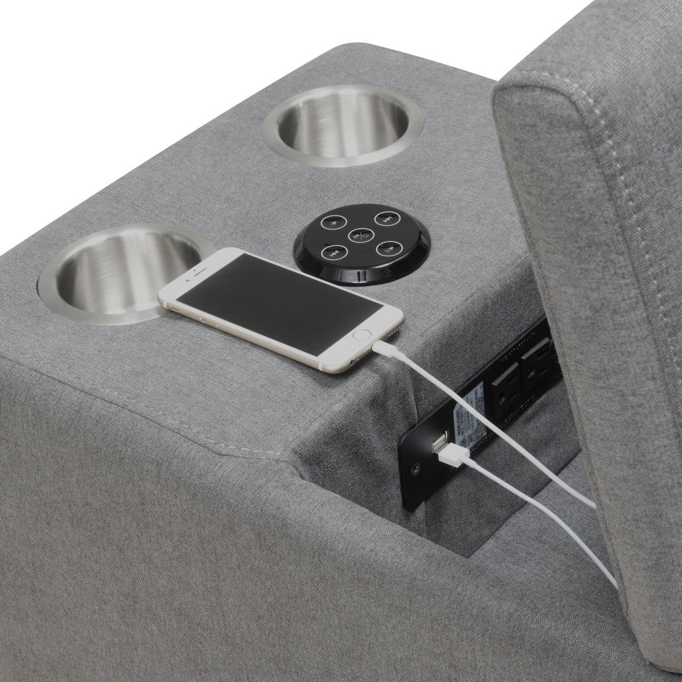 Armani Modular Console With USB, Charcoal