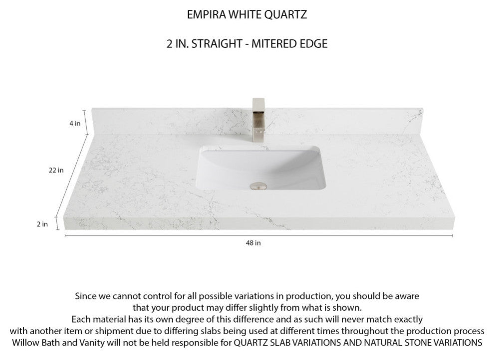 Boston 48 Single Sink Bath Vanity in Navy Blue 2" Empira Quartz