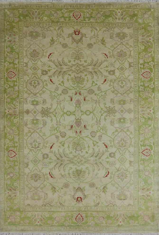 Traditional Oriental Chobi Peshawar Hand Knotted Area Rug 6'x9', W2260