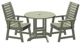 Glennville 3-Piece Round Dining Set, Weathered Acorn, Eucalyptus