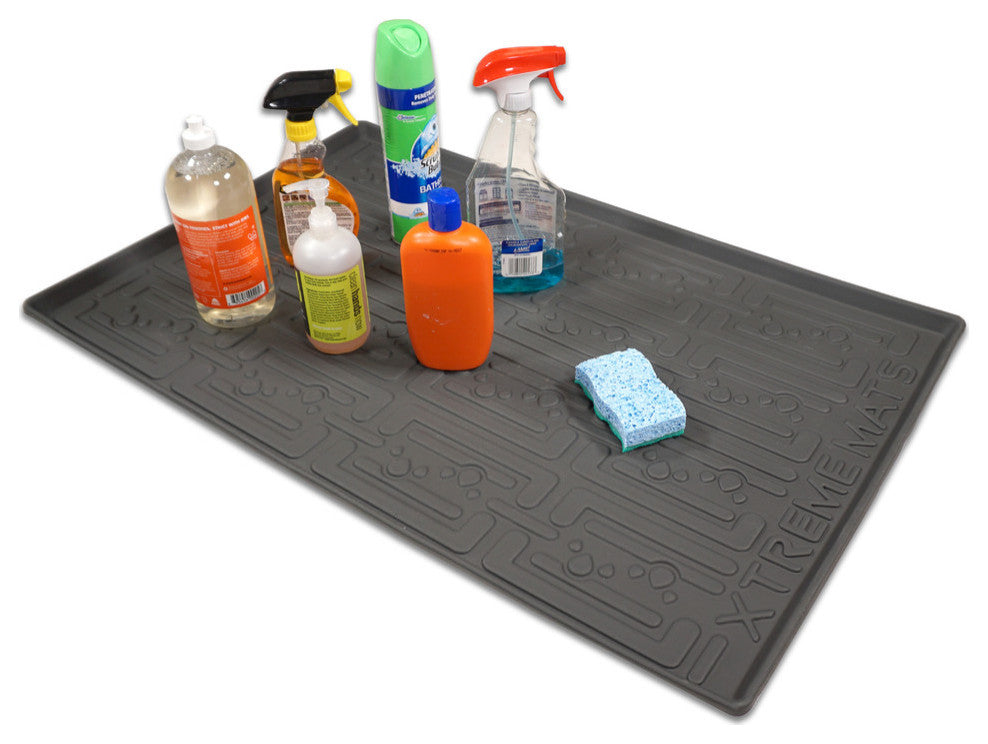 Xtreme Mats Under Sink Kitchen Cabinet Mat, Gray, 25 1/4" X 22 1/4"