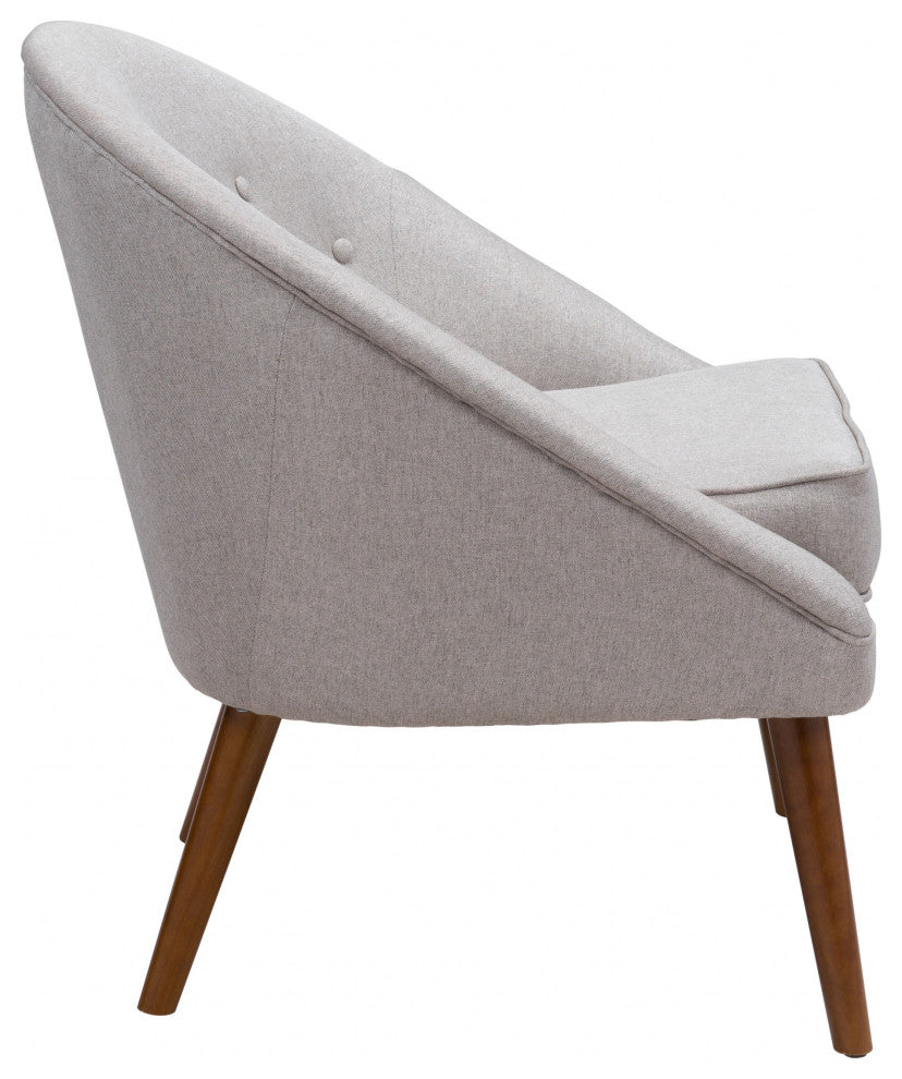 Light Gray Wooden Deep Chair