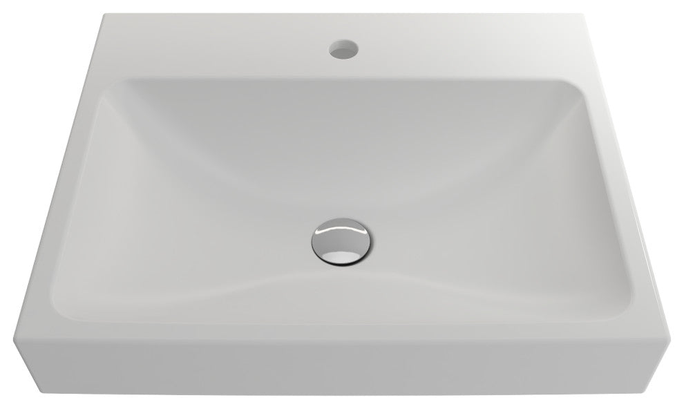 BOCCHI 1077-002-0126 Scala Arch 23.75 Wall-Mounted Fireclay Sink In Matte White