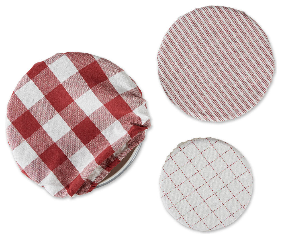 DII Asst Barn Red Farmhouse Woven Dish Cover (Set of 3)