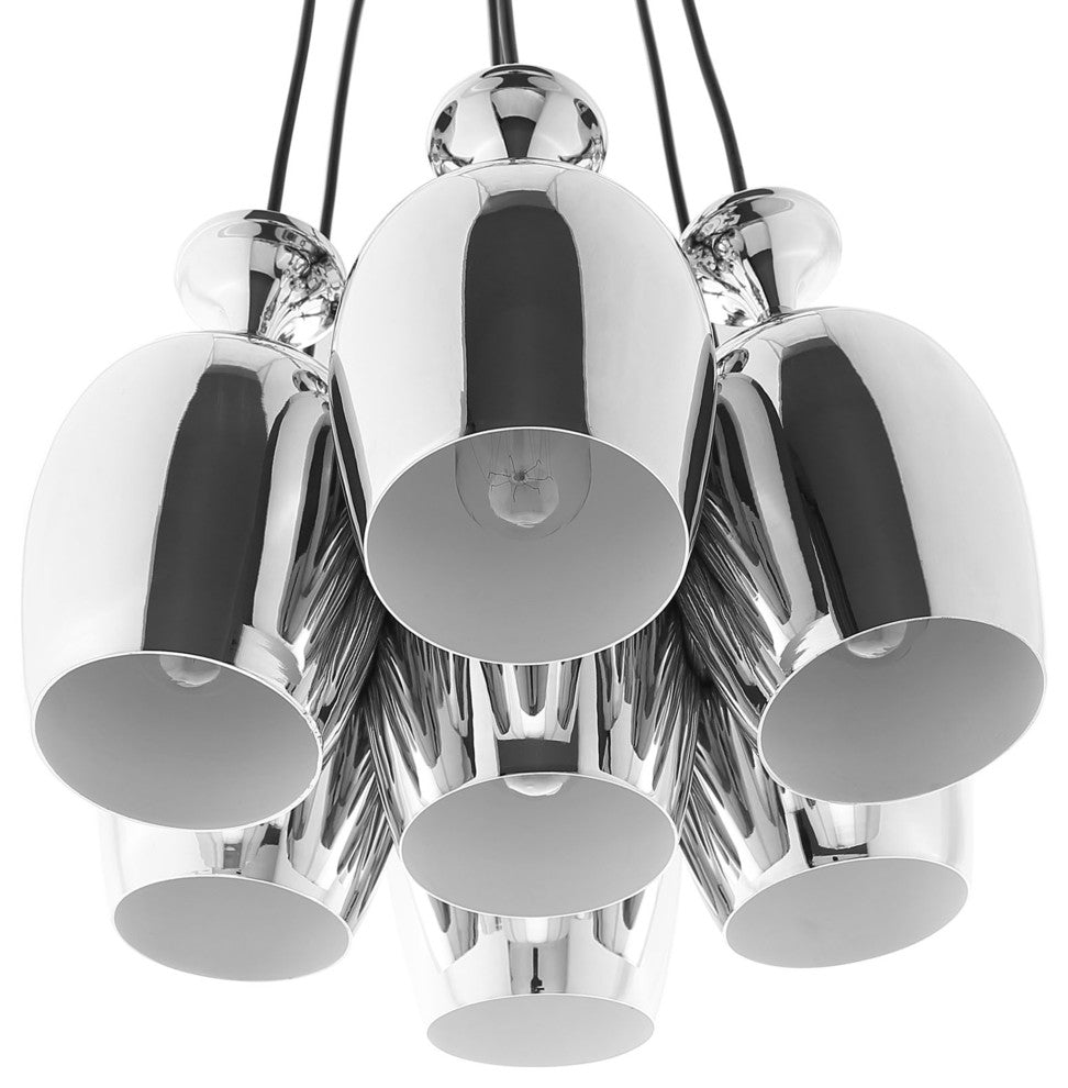 Modern Urban Contemporary Metal Chandelier Light, Silver Steel