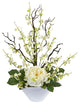 Nearly Natural Rose & Cherry Blossom Artificial Arrangement