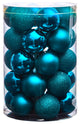 Holiday Xmas 30 Count 2.5" Shatterproof Ornament Set With Re-Useable Container