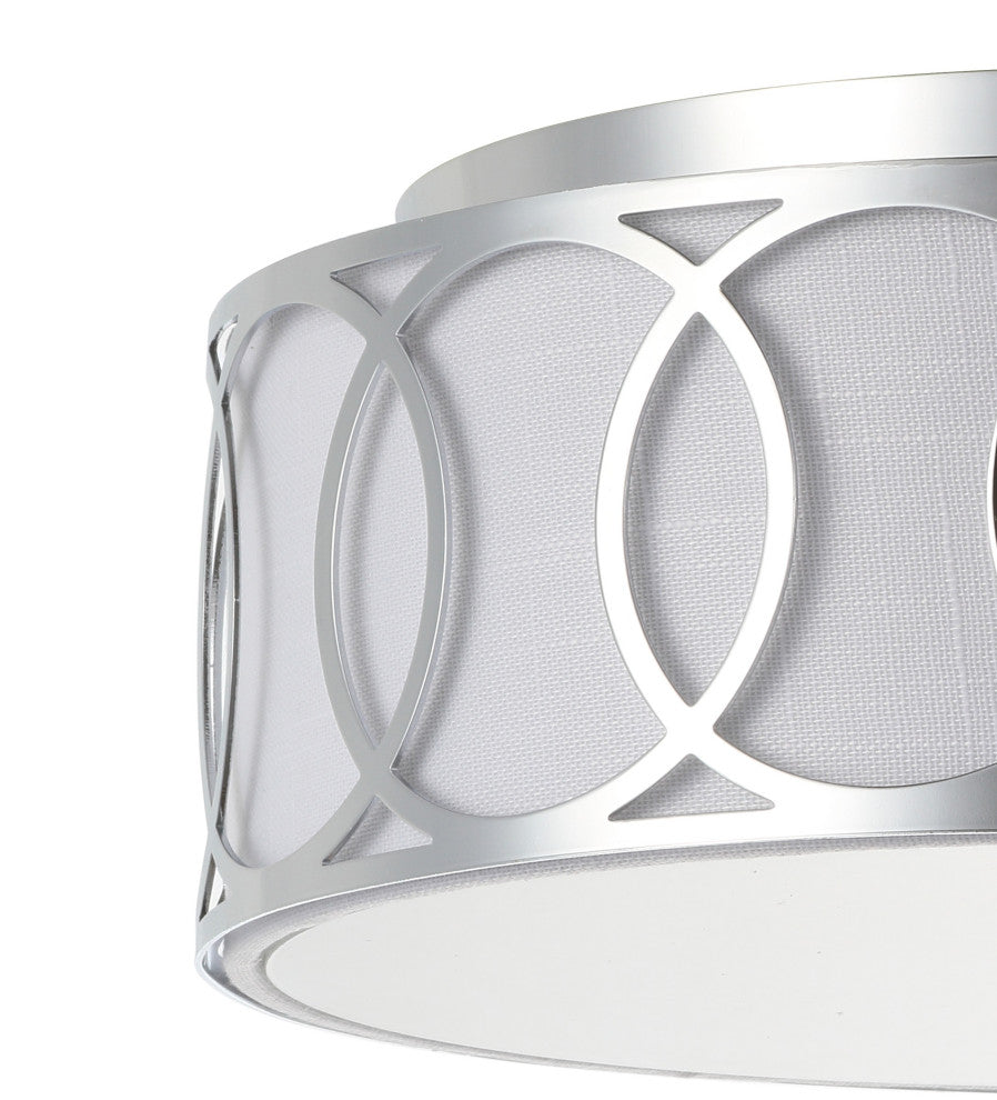 Aria 2-Light Metal LED Flush Mount, Chrome, 12.25"w