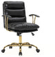LeisureMod RO19BL Regina Modern Black Executive Leather Office Chair