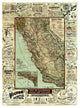 "Map of California Roads for Cyclers, 1896" Print by George W. Blum, 18"x24"