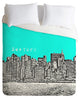 Deny Designs Bird Ave New York Aqua Duvet Cover - Lightweight