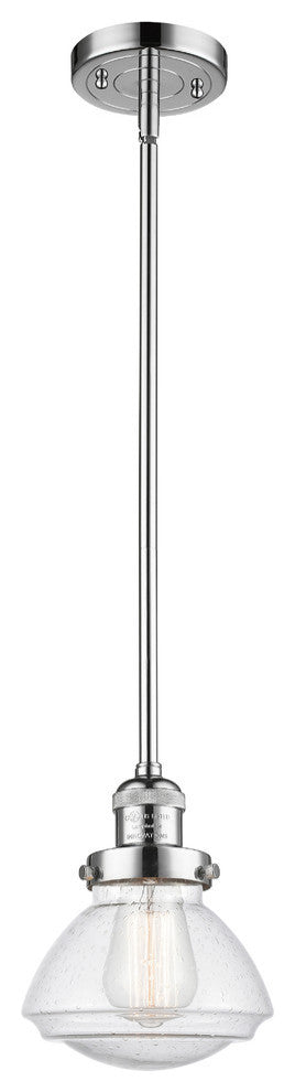 Olean 1-Light Mini Pendant, Polished Chrome, Seedy