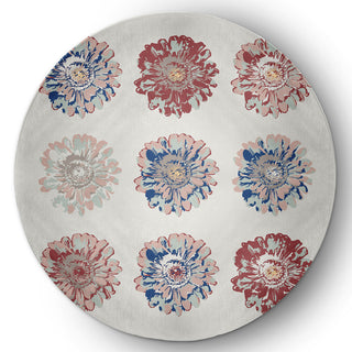 Gypsy Floral Spring Chenille Rug, Ligonberry Red, 5' Round
