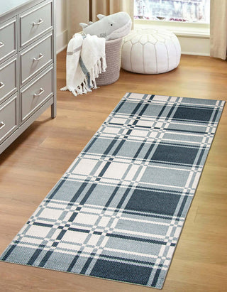 Aqua Roma Area Rug, Blue, 2'6"x8'