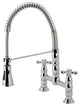 GS1271AX Two-Handle Deck-Mount Pull-Down Sprayer Kitchen Faucet, Polished Chrome