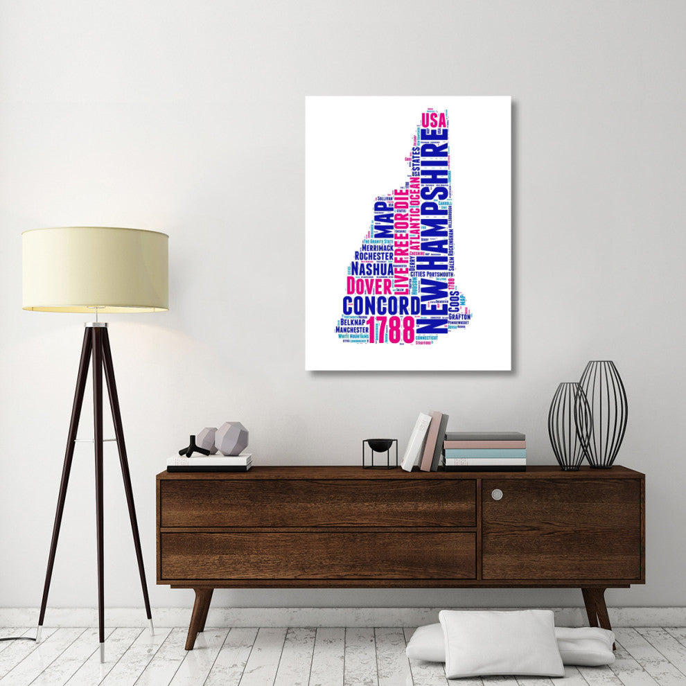 "New Hampshire Word Cloud Map" Fine Art Print