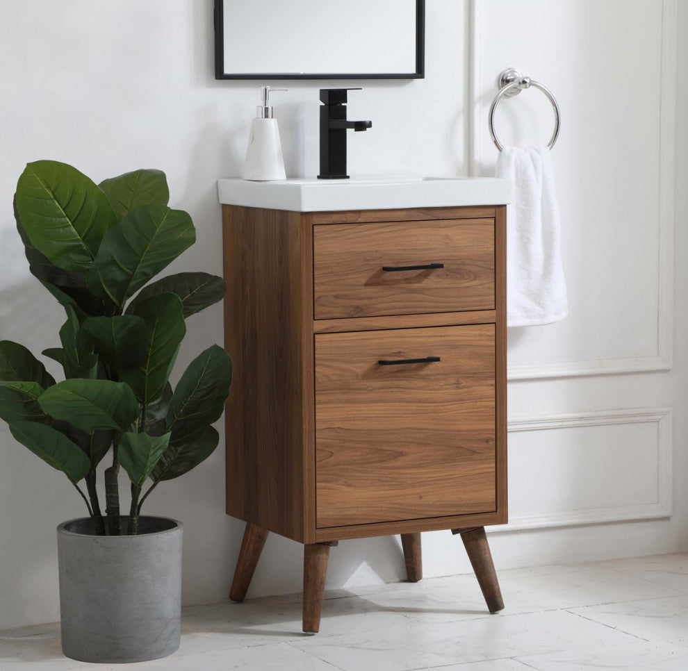 Beatrice 18" Bathroom Vanity, Walnut Brown