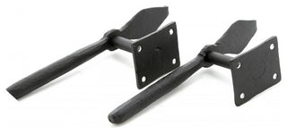 Black Shutter Dog Holders 7" L Spoon Shape Wrought Iron Renovators Supply