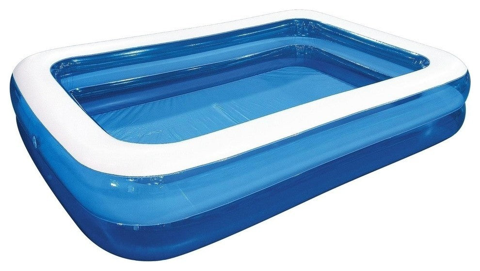 79" Blue and White Rectangular Inflatable Backyard Pool