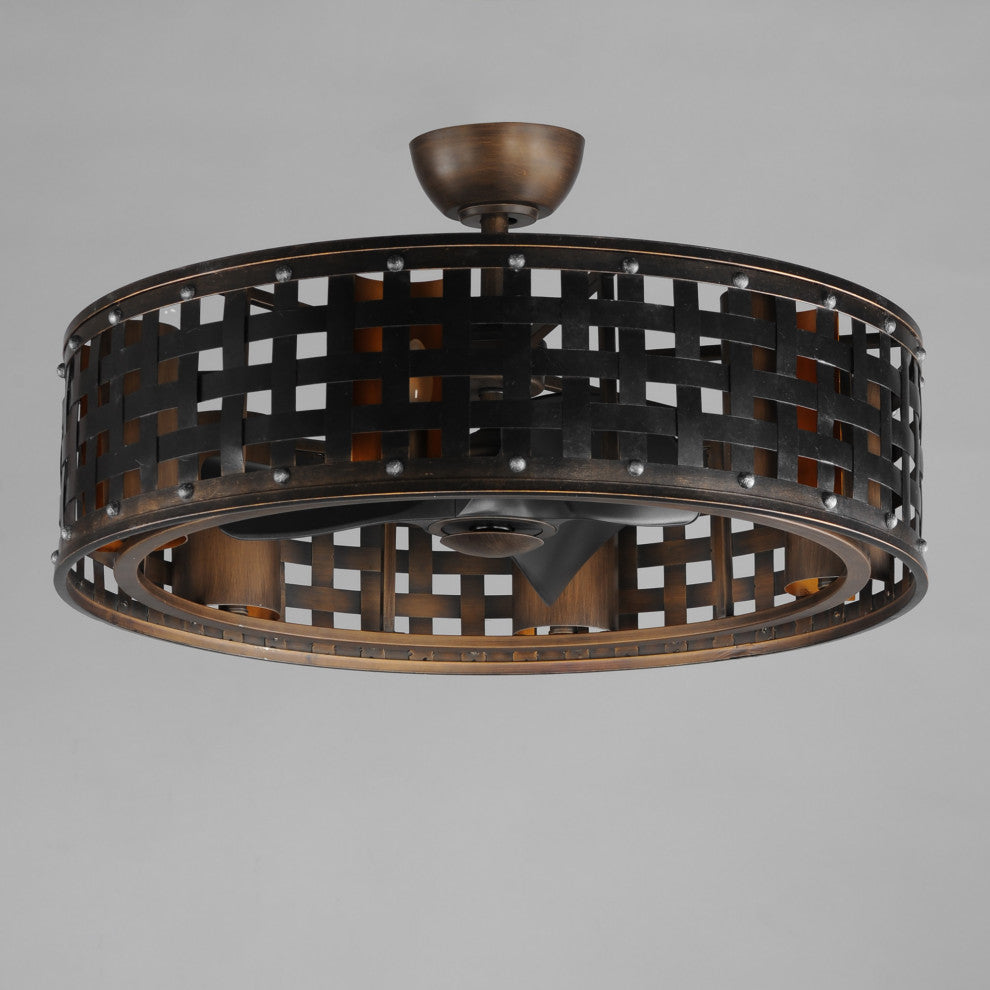 Maxim 61016 Portcullis 33" 3 Blade Indoor LED Ceiling Fan - Bronze Gilt