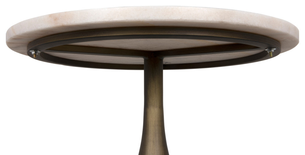 Mateo Side Table, Aged Brass