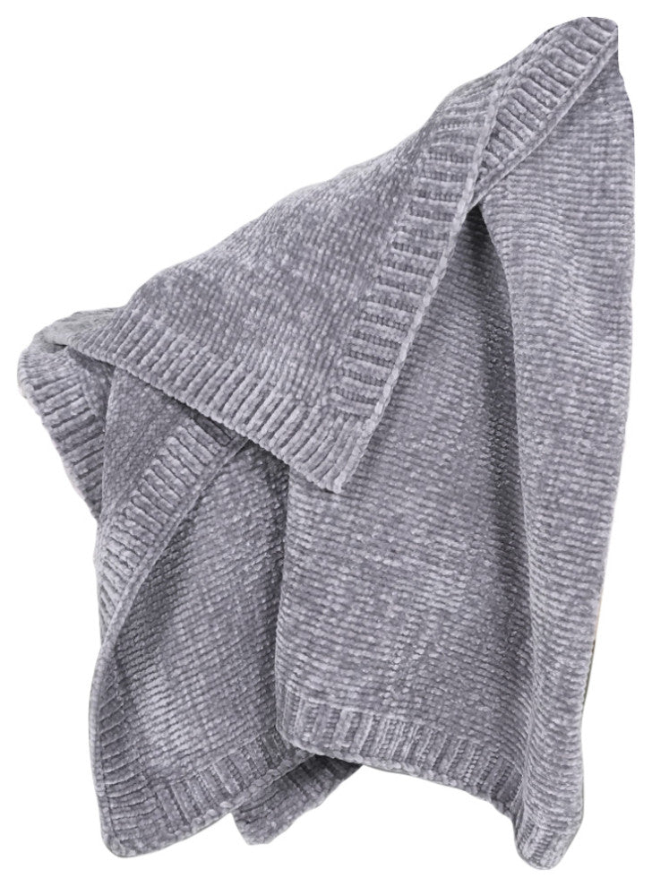 Chenille Throw, Gray
