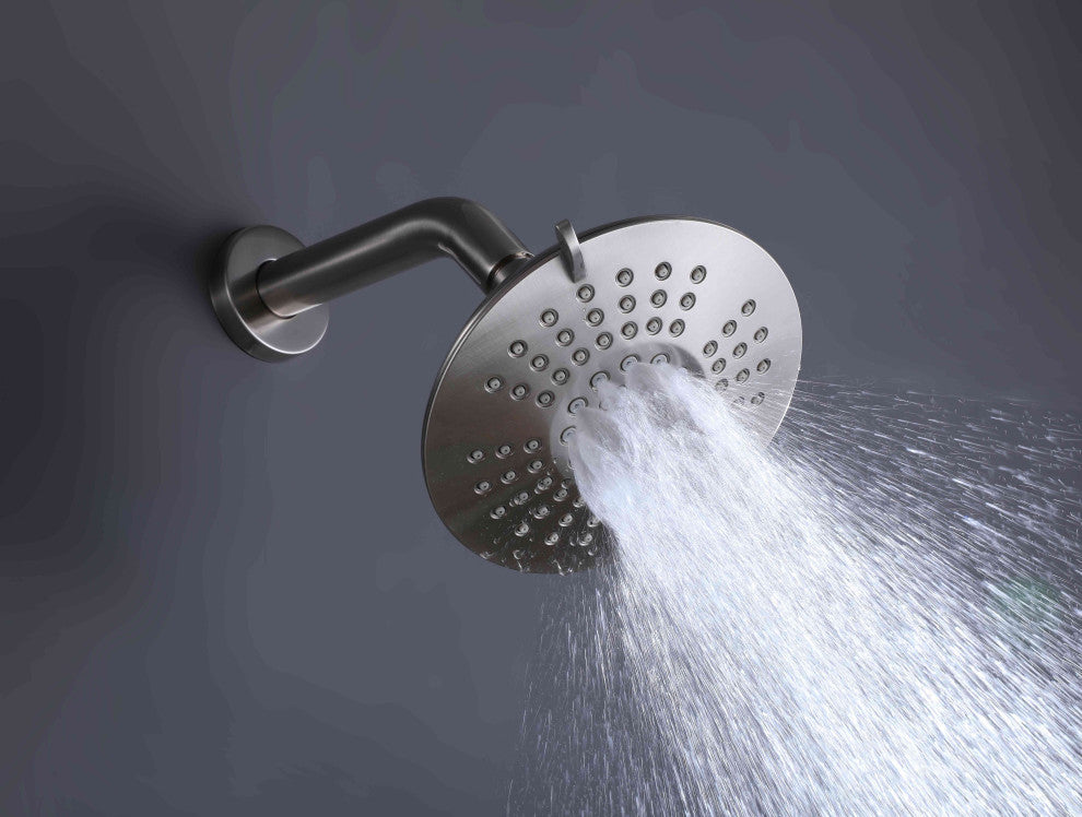 Tub and Shower Faucet Set with Rough-in Valve and Multi-function Showerhead, Bru
