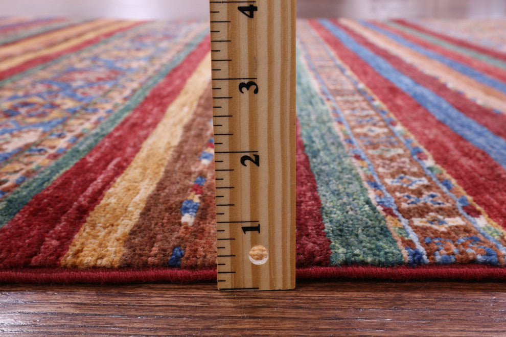4' 2" X 6' 0" Super Kazak Khorjin Handmade Wool Rug Q10787