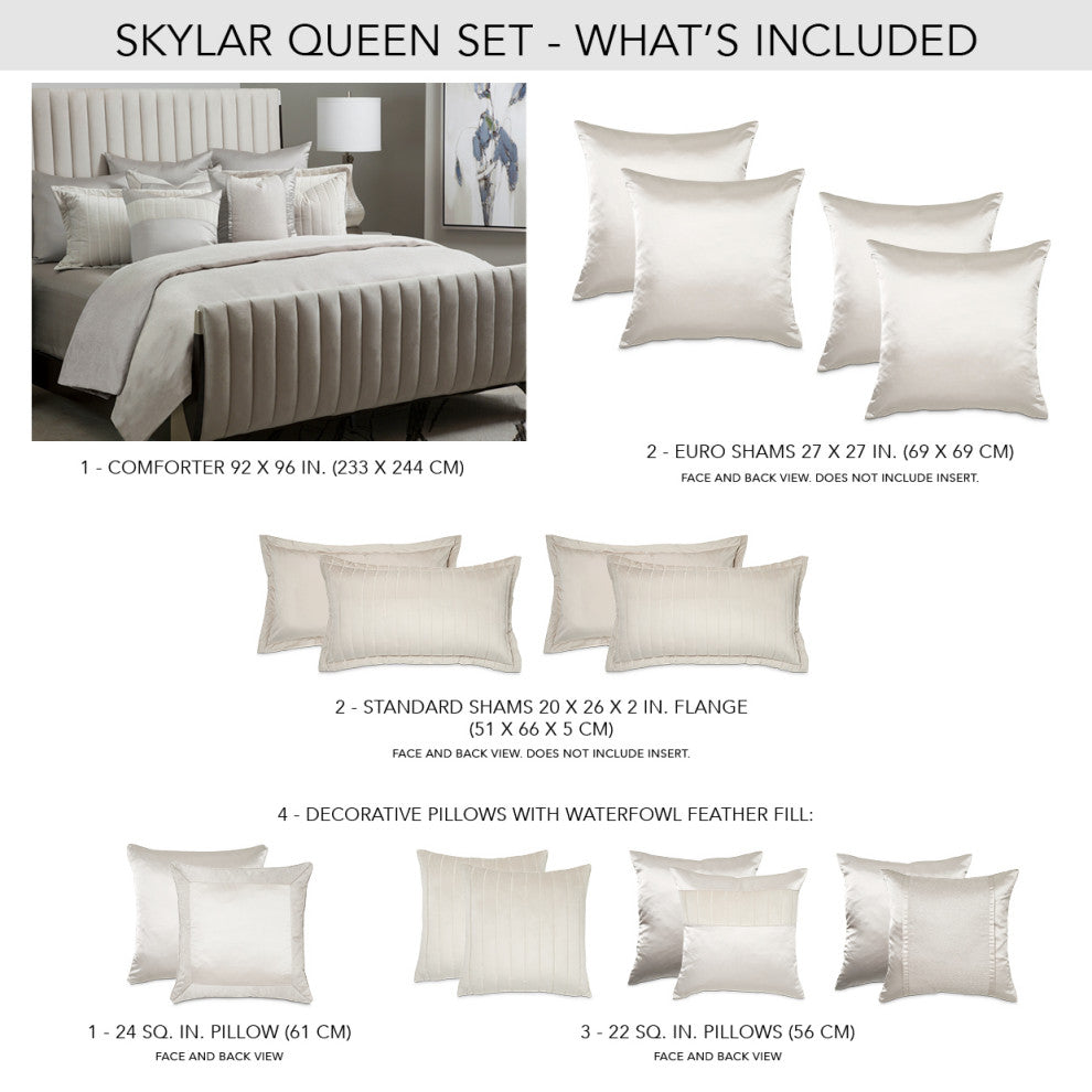 Skylar 9-Piece Queen Comforter Set - Champagne