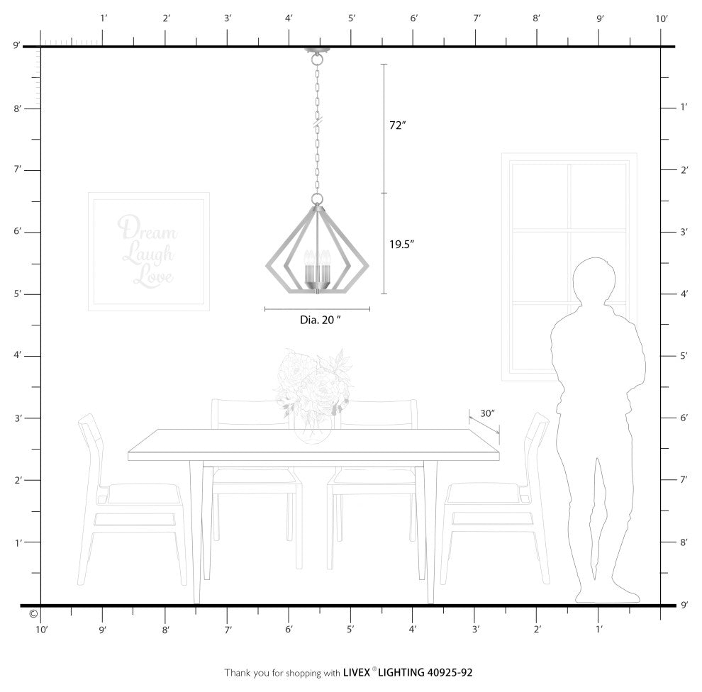 Prism 5-Light English Bronze Chandelier, Antique Brass Accents