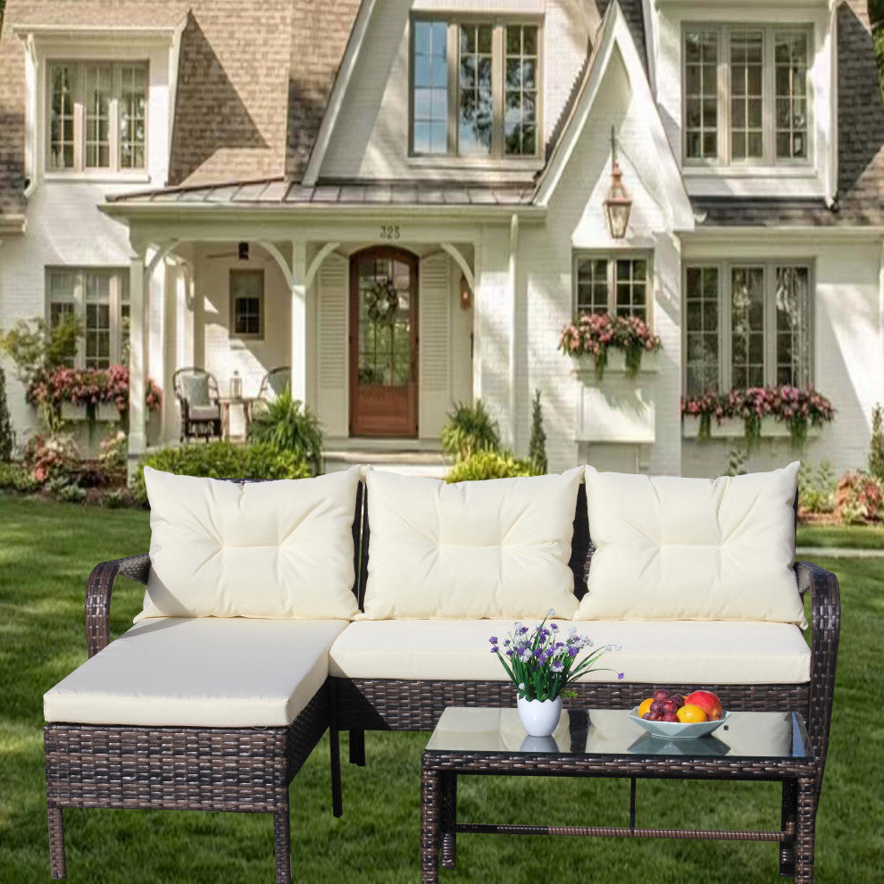 Gewnee Outdoor patio Furniture sets 3 piece Conversation set