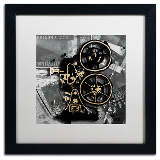 'Movie Projector' Matted Framed Canvas Art by Roderick Stevens