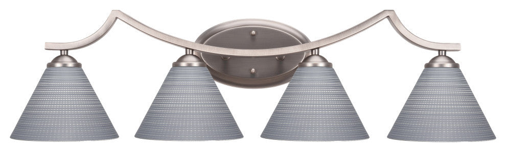 Zilo 4 Light Bath Bar Shown, Graphite Finish With 7" Gray Matrix Glass