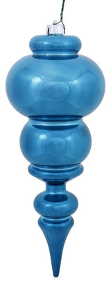 Vickerman N150612DSV 14" Turquoise Shiny Finial Ornament