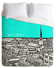 Deny Designs Bird Ave Athens Aqua Duvet Cover - Lightweight