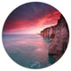 Dramatic Sunrise Over Sea And Cliffs, Beach Round Metal Wall Art, 23"