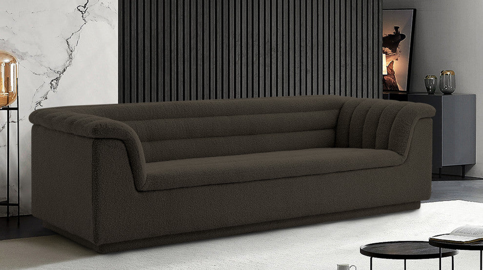 Cascade Upholstered Set, Brown, Boucle Fabric, Sofa