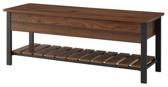 Park City 48" Modern Farmhouse Storage Bench - Dark Walnut