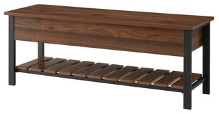 Park City 48" Modern Farmhouse Storage Bench - Dark Walnut