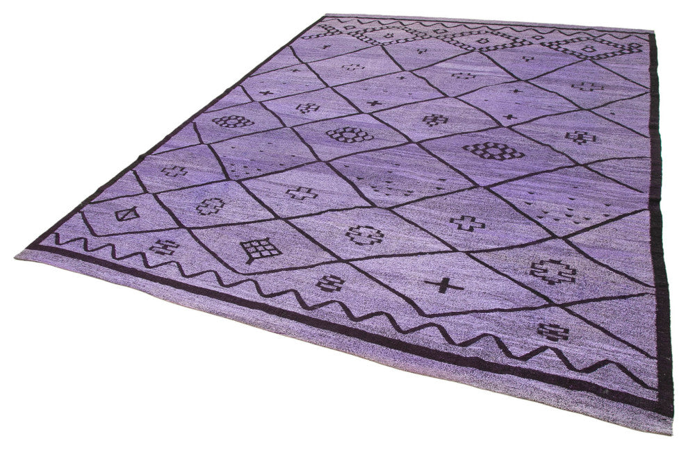 Rug N Carpet - Handmade Turkish 10' 4'' x 13' 10'' Modern Design Wool Kilim Rug