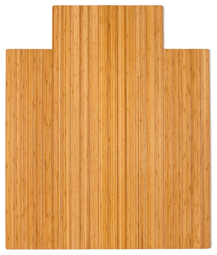Jovert Bamboo Roll-Up Chair Mat, Natural, With Lip, 44"x52"